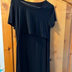 Kindred Bravely Bamboo Tshirt Nursing Maternity Dress Black Small